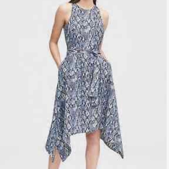 Banana Republic Blue Snake Handkerchief Dress - Picture 1 of 3